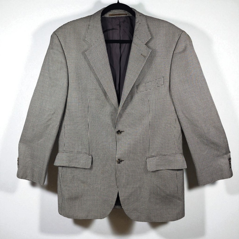 Clubman Baumler Blazer Mens 54 Houndstooth Silk/Wool Blend Sport Coat‎ Jacket